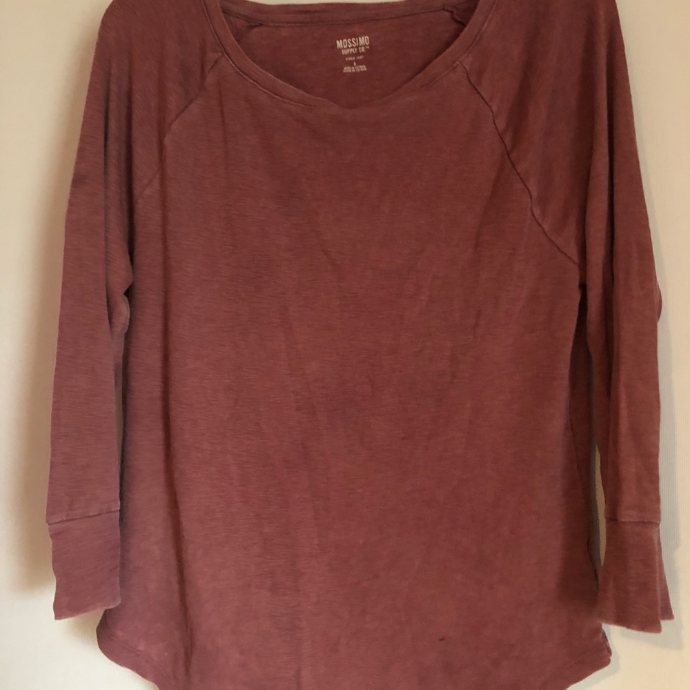 Pink baggy three quarter sleeve shirt